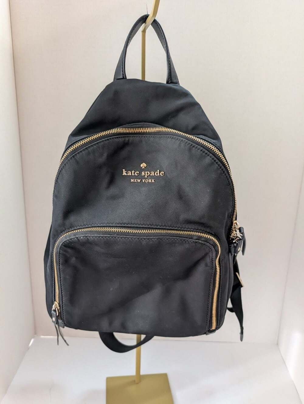 Kate Spade New York Black Nylon Carson Convertible Backpack Crossbody Bag Purse